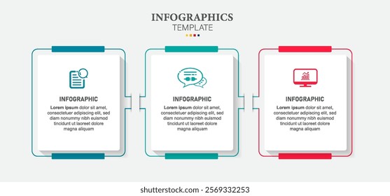 infographic template with icons and 3 options or steps. for business concept, presentations banner, workflow layout, process diagram