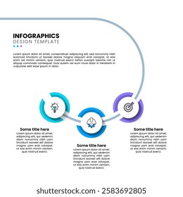 Infographic template with icons and 3 options or steps. Line . Can be used for workflow layout, diagram, banner, webdesign. Vector illustration