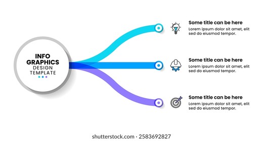 Infographic template with icons and 3 options or steps. Lines . Can be used for workflow layout, diagram, banner, webdesign. Vector illustration