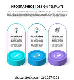 Infographic template with icons and 3 options or steps. Can be used for workflow layout, diagram, banner, webdesign. Vector illustration