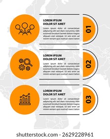Infographic template with icons and 3 options or 3 steps. Can be used for workflow layout, diagram, timeline, banner, webdesign, business report, presentation. Vector illustration.