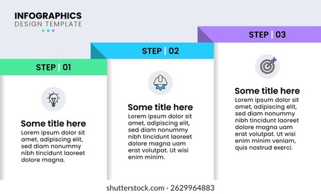 Infographic template with icons and 3 options or steps. Can be used for workflow layout, diagram, banner, webdesign. Vector illustration
