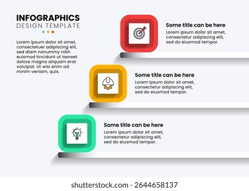 Infographic sjabloon met pictogrammen en 3 opties of stappen. Trap. Kan worden gebruikt voor workflow lay-out, banner, diagram, webdesign. Vectorillustratie