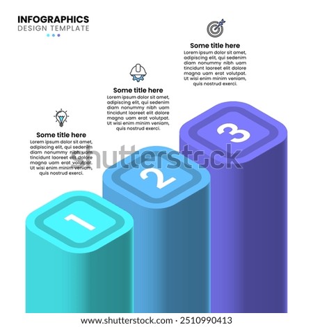 Infographic template with icons and 3 options or steps. Columns. Can be used for workflow layout, banner, diagram, webdesign. Vector illustration