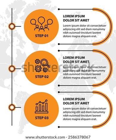 Infographic template with icons and 3 options or 3 steps. Can be used for workflow layout, diagram, timeline, banner, webdesign, business report, presentation. Vector illustration.