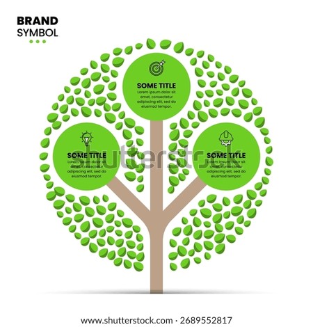 Infographic template with icons and 3 options or steps. Abstract tree. Can be used for workflow layout, diagram, banner, webdesign. Vector illustration