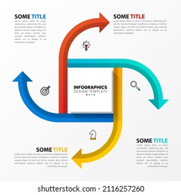 Infographic template with icons and 4 options or steps. Rectangle. Can be used for workflow layout, diagram, banner, webdesign. Vector illustration