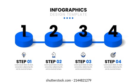 Infographic template with icons and 4 options or steps. Columns. Can be used for workflow layout, diagram, banner, webdesign. Vector illustration