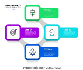 Infographic template with icons and 4 options or steps. Can be used for workflow layout, diagram, banner, webdesign. Vector illustration