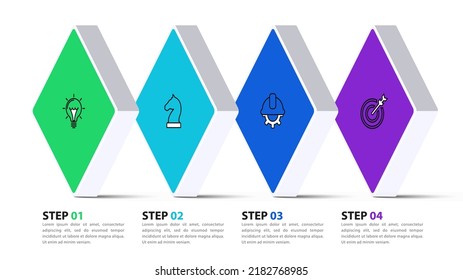 Infographic template with icons and 4 options or steps. Can be used for workflow layout, diagram, banner, webdesign. Vector illustration
