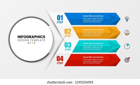 Infographic template with icons and 4 options or steps. Can be used for workflow layout, diagram, banner, webdesign. Vector illustration