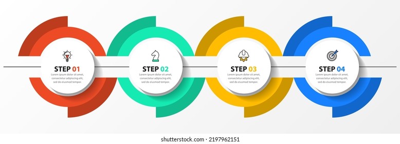 Infographic template with icons and 4 options or steps. Gears. Can be used for workflow layout, diagram, banner, webdesign. Vector illustration