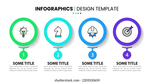 Infographic template with icons and 4 options or steps. Circle. Can be used for workflow layout, diagram, banner, webdesign. Vector illustration