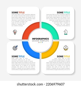 Infographic template with icons and 4 options or steps. Can be used for workflow layout, diagram, banner, webdesign. Vector illustration