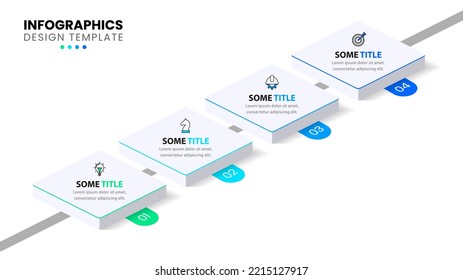 Infographic template with icons and 4 options or steps. Can be used for workflow layout, diagram, banner, webdesign. Vector illustration