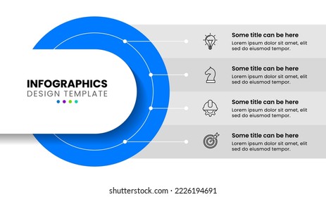 Infographic template with icons and 4 options or steps. Can be used for workflow layout, diagram, banner, webdesign. Vector illustration