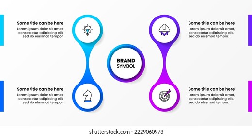 Infographic template with icons and 4 options or steps. Can be used for workflow layout, diagram, banner, webdesign. Vector illustration