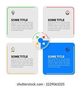 Infographic template with icons and 4 options or steps. Can be used for workflow layout, diagram, banner, webdesign. Vector illustration