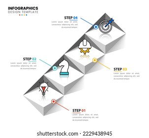 Infographic template with icons and 4 options or steps. Can be used for workflow layout, diagram, banner, webdesign. Vector illustration