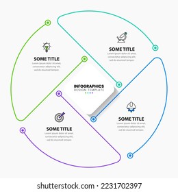 Infographic template with icons and 4 options or steps. Can be used for workflow layout, diagram, banner, webdesign. Vector illustration