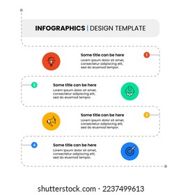 Infographic template with icons and 4 options or steps. Timeline. Can be used for workflow layout, diagram, banner, webdesign. Vector illustration