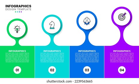 Infographic template with icons and 4 options or steps. Can be used for workflow layout, diagram, banner, webdesign. Vector illustration