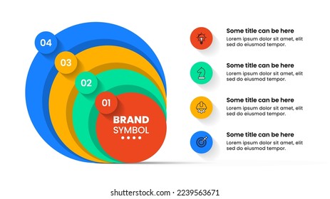 Infographic template with icons and 4 options or steps. Can be used for workflow layout, diagram, banner, webdesign. Vector illustration