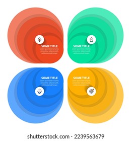 Infographic template with icons and 4 options or steps. Can be used for workflow layout, diagram, banner, webdesign. Vector illustration