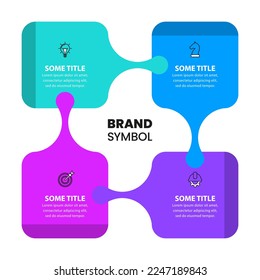 Infographic template with icons and 4 options or steps. Squares. Can be used for workflow layout, diagram, banner, webdesign. Vector illustration