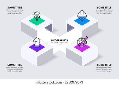 Infographic template with icons and 4 options or steps. Crossroad. Can be used for workflow layout, diagram, banner, webdesign. Vector illustration