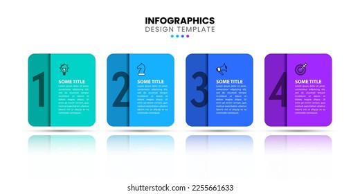 Infographic template with icons and 4 options or steps. Can be used for workflow layout, diagram, banner, webdesign. Vector illustration