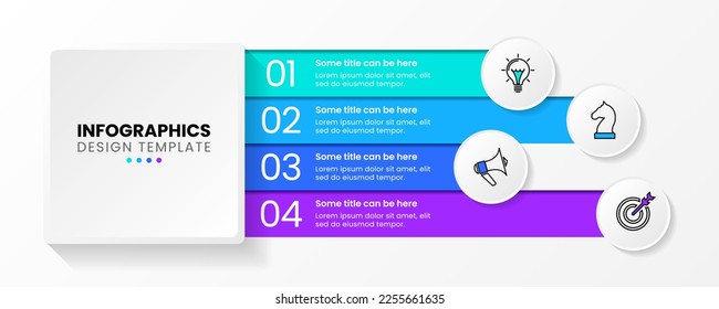 Infographic template with icons and 4 options or steps. Can be used for workflow layout, diagram, banner, webdesign. Vector illustration