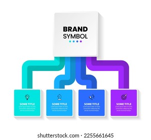 Infographic template with icons and 4 options or steps. Squares. Can be used for workflow layout, diagram, banner, webdesign. Vector illustration