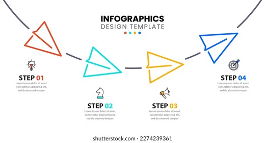 Infographic template with icons and 4 options or steps. Can be used for workflow layout, diagram, banner, webdesign. Vector illustration