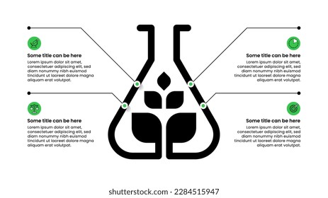 Infographic template with icons and 4 options or steps. Laboratory tube. Can be used for workflow layout, diagram, banner, webdesign. Vector illustration