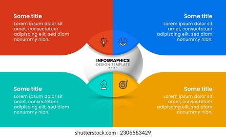 Infographic template with icons and 4 options or steps. Can be used for workflow layout, diagram, banner, webdesign. Vector illustration