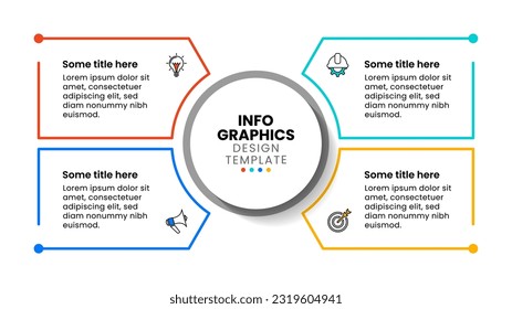 Infographic template with icons and 4 options or steps. Rectangles. Can be used for workflow layout, diagram, banner, webdesign. Vector illustration