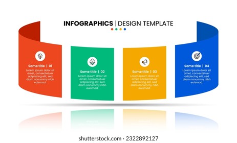 Infographic template with icons and 4 options or steps. Can be used for workflow layout, diagram, banner, webdesign. Vector illustration