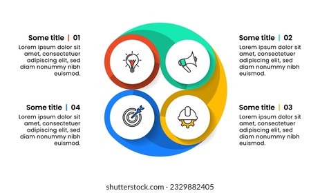 Infographic template with icons and 4 options or steps. Cycle. Can be used for workflow layout, diagram, banner, webdesign. Vector illustration