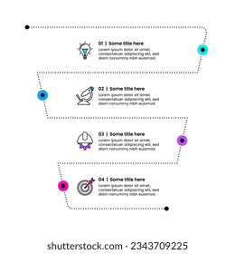 Infographic template with icons and 4 options or steps. Abstract funnel. Can be used for workflow layout, diagram, banner, webdesign. Vector illustration