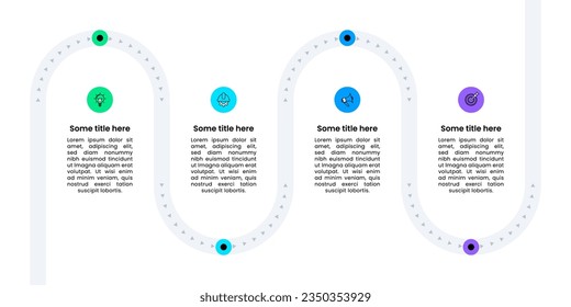 Infographic template with icons and 4 options or steps. Neutral Line. Can be used for workflow layout, diagram, banner, webdesign. Vector illustration