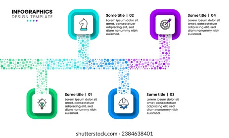 Infographic template with icons and 4 options or steps. Bubble line. Can be used for workflow layout, diagram, webdesign. Vector illustration