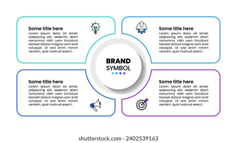 Infographic template with icons and 4 options or steps. Banner. Can be used for workflow layout, diagram, webdesign. Vector illustration