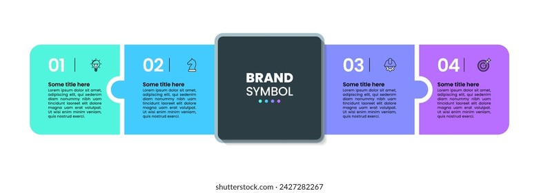 Infographic template with icons and 4 options or steps. Can be used for workflow layout, diagram, banner, webdesign. Vector illustration