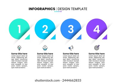 Infographic template with icons and 4 options or steps. Can be used for workflow layout, diagram, banner, webdesign. Vector illustration