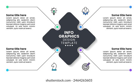 Infographic template with icons and 4 options or steps. Can be used for workflow layout, diagram, banner, webdesign. Vector illustration