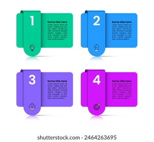Infographic template with icons and 4 options or steps. Can be used for workflow layout, diagram, banner, webdesign. Vector illustration