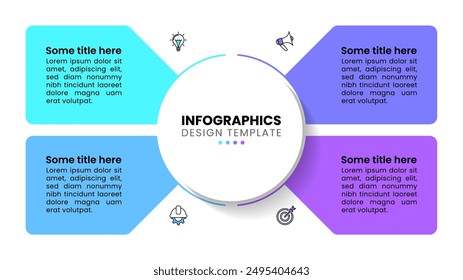 Infographic template with icons and 4 options or steps. Can be used for workflow layout, diagram, banner, webdesign. Vector illustration