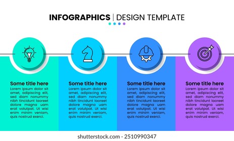 Infographic template with icons and 4 options or steps. Can be used for workflow layout, diagram, banner, webdesign. Vector illustration