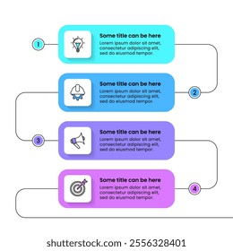 Infographic template with icons and 4 options or steps. Can be used for workflow layout, diagram, banner, webdesign. Vector illustration